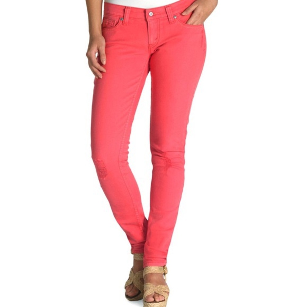 Levi’s super low Coral distressed jeans